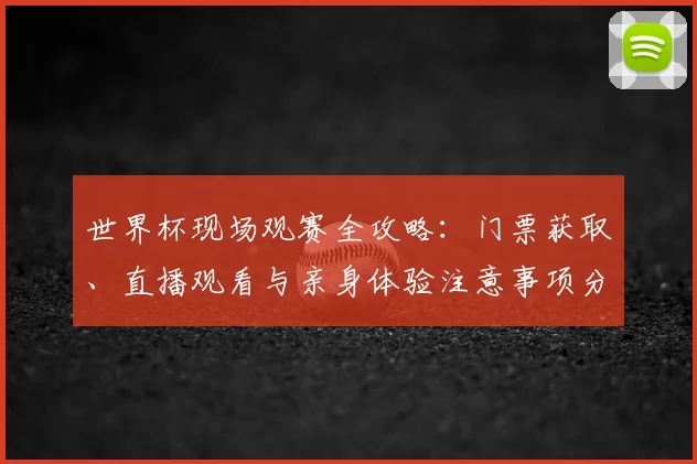 世界杯现场观赛全攻略：门票获取、直播观看与亲身体验注意事项分享